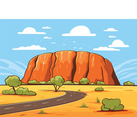 Ayers Rock under a bright blue sky