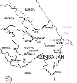 Azerbaijan country map black white