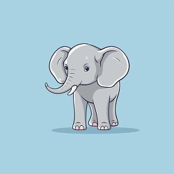 baby elephant shows tusks clip art