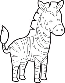baby zebra standing with eyes closed clipart black outline clip 