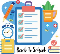 back to school checklist surrounded by various school supplies