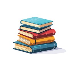 back to school text books in a stack clip art