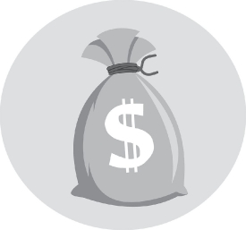 bag of money icon gray color clipart