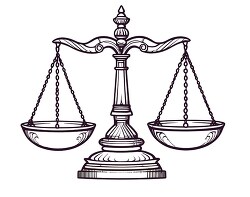 balance of the scales of justice black outline clip art