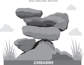 balancing rocks epworth rhodesia zimbabwe vector gray color clip