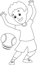 ball just misses boy playing dodgeball black outline clipart