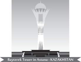 bayterek tower in astana kazakhstan gray color clipart