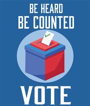 be heard be counted vote with voting box and ballot