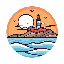 beach icon style clip art