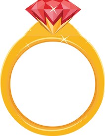 beautiful gold ring with ruby gems and minerals clipart
