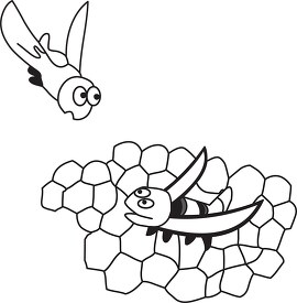 bee black outline clipart 26