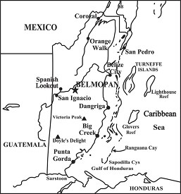 Belize country map black outline