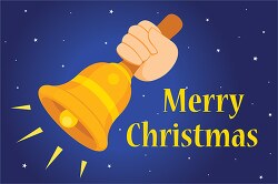 bell in hand merry christmas clipart