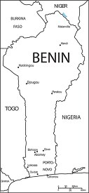 Benin country map black white