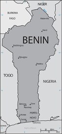Benin country map gray color