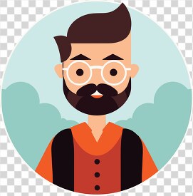 bespectacled man with a beard and mustache
