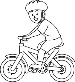 bicycle rider wearing helmet  bw outline