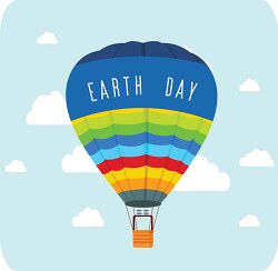 big colourful hot air balloon in the sky clipart earth day