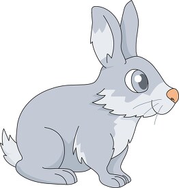 big eyed gray rabbit clipart