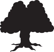 big tree black silhouette clipart