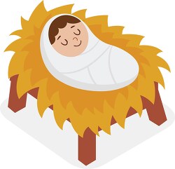 birth of holy child jesus in a manger christian clipart