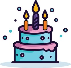 birthday cake with candles cartoon style clip art