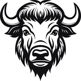 bison face black outline