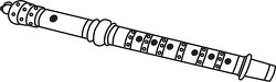 Black and white outline of a flute
