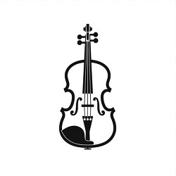black and white silhouette of a violin for music themes