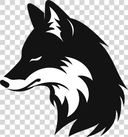 black and white vector illustration of a fox