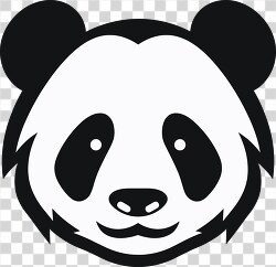 black and white vector illustration of a panda face