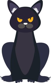 black cat with yellow eyes halloween clipart
