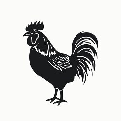 Black outline clip art featuring the silhouette of a chicken
