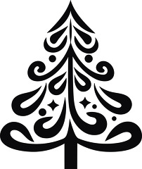 black outline icon christmas tree