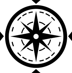 black outline icon compass