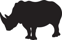 black silhouette african rhinoceros clipart