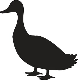 black silhouette of a duck on a white background