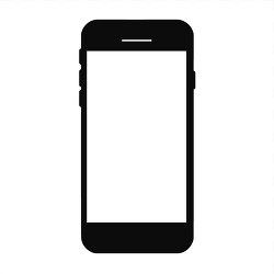 black silhouette of a modern smartphone with a blank screen