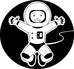 black white astronaut black white clipart