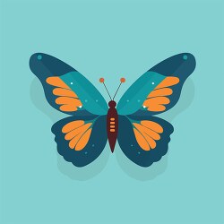 blue and orange butterfly flat design