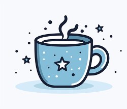 blue coffee mug with a white star