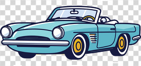blue convertible retro car clip art