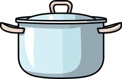 blue cooking pot with lid black outline clip art