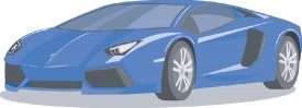 blue lamborghini sports car clipart