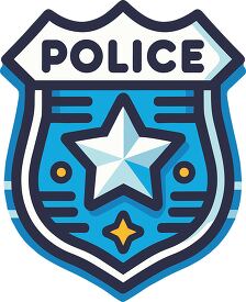 blue police badge with a star