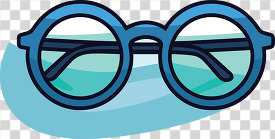 blue round glasses color transparent png