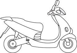 blue scooter clipart 191 outline bw