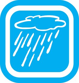 blue square white cloud with rain icon