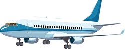 blue white large passenger plane