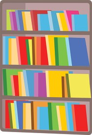 books on a library shelf clipart
